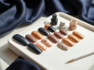 Jakie paznokcie do granatowej sukienki?