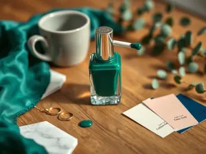 Paznokcie butelkowa zieleń z czym łączyć?