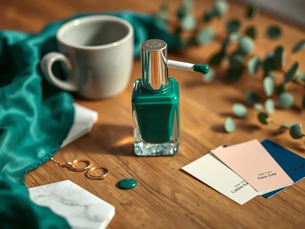 Paznokcie butelkowa zieleń z czym łączyć?